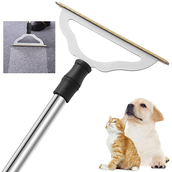 GOSEDER GOSEDER Carpet Rake for Pet Hair Removal Long Handle Reusable Dog Cat Fur Brush Lint Remover for Carpets Rugs Mats Couch Furniture