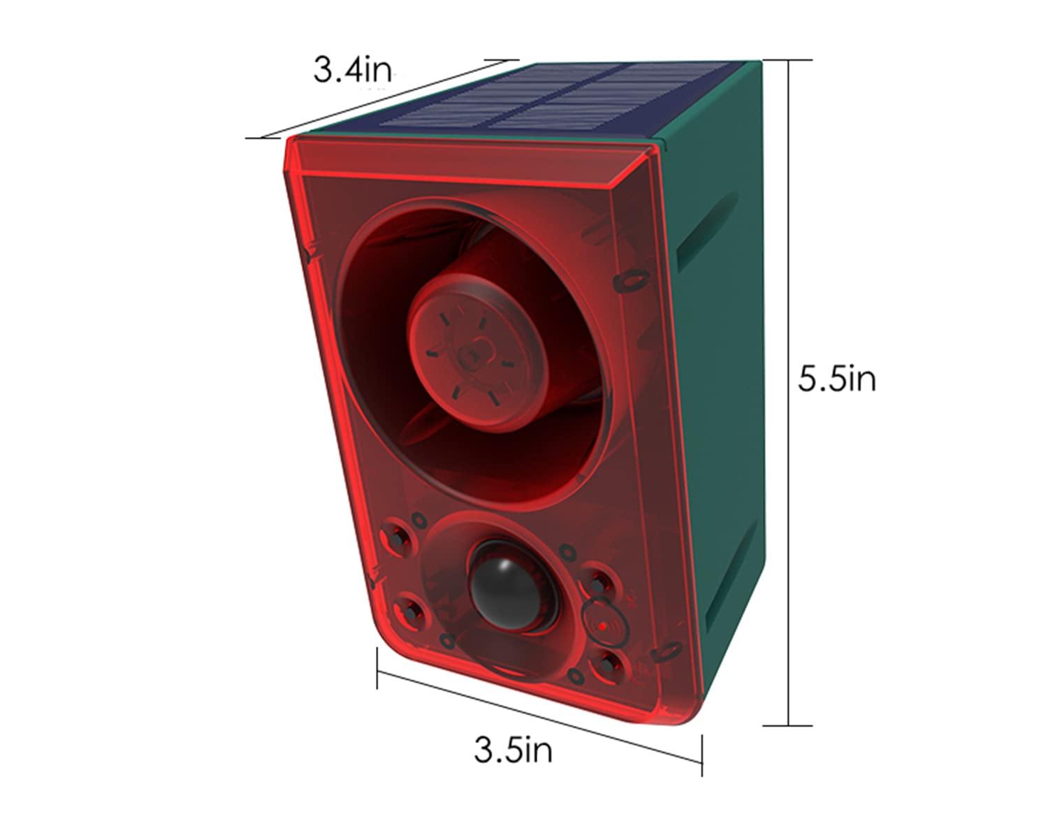 HULPPRE HULPPRE Solar Outdoor Motion Sensor Alarm with Dog Barking and Gunshot Sound 130db Loud Noise Maker and Strobe Light for Intruder Protection - View 7 of 7