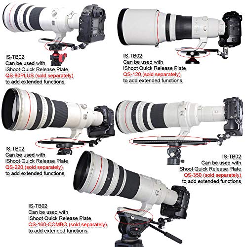 iShoot iShoot Metal Retractable Camera Lens Bracket Holder: Quick Release, Telephoto Support for Arca-Swiss Tripods - View 11 of 11