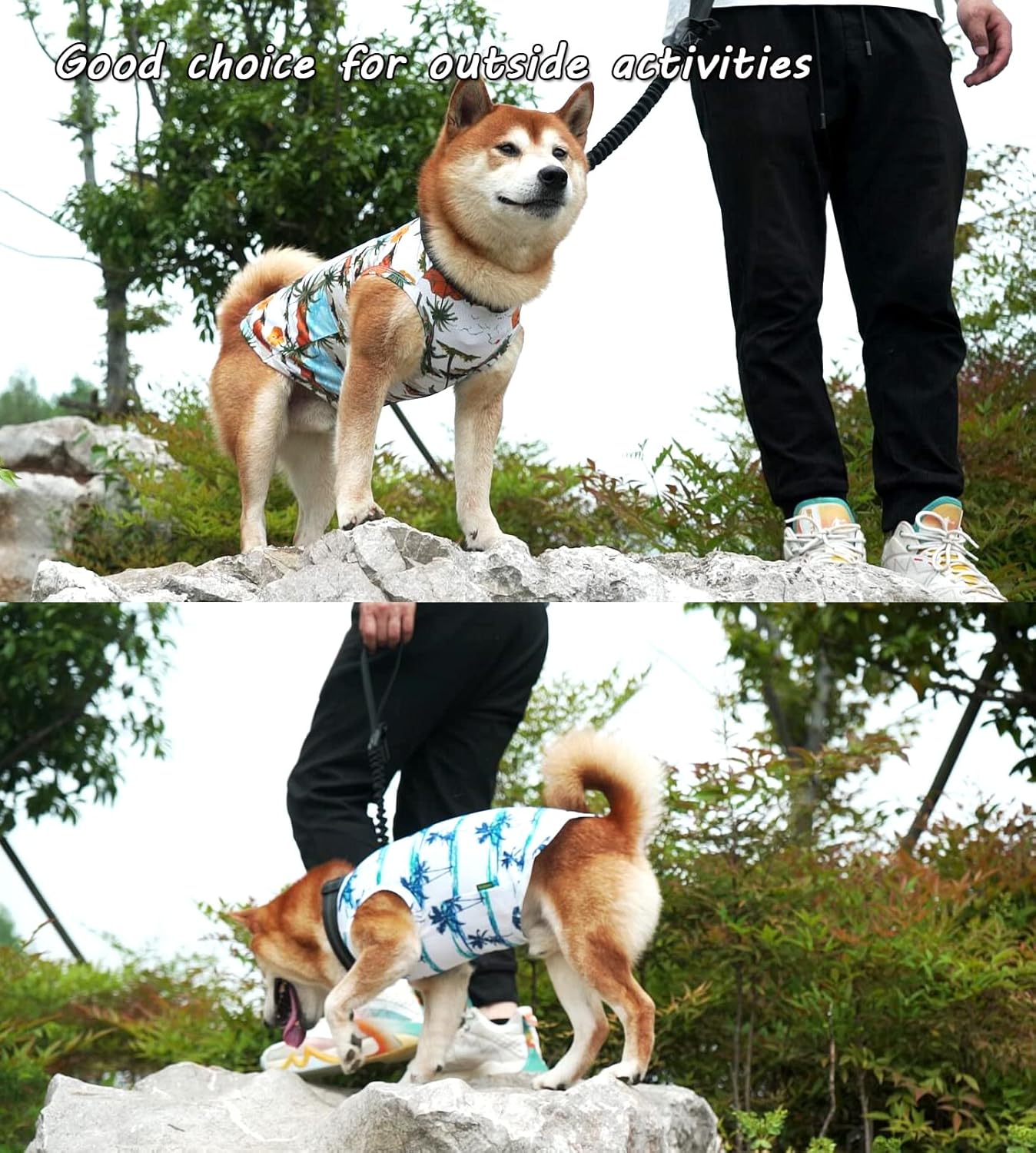 SyChien Sychien Hawaiian Dog Shirts Quick Dry Summer Cooling Mesh Coconut Print T-Shirt for Medium Dogs Blue Yellow M - View 4 of 8