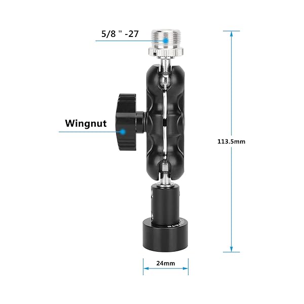 CAMVATE "CAMVATE Mini Ball Head Mount Microphone Clamp with 5/8"-27 Adapter - Perfect for Audio Setup" - View 5 of 8