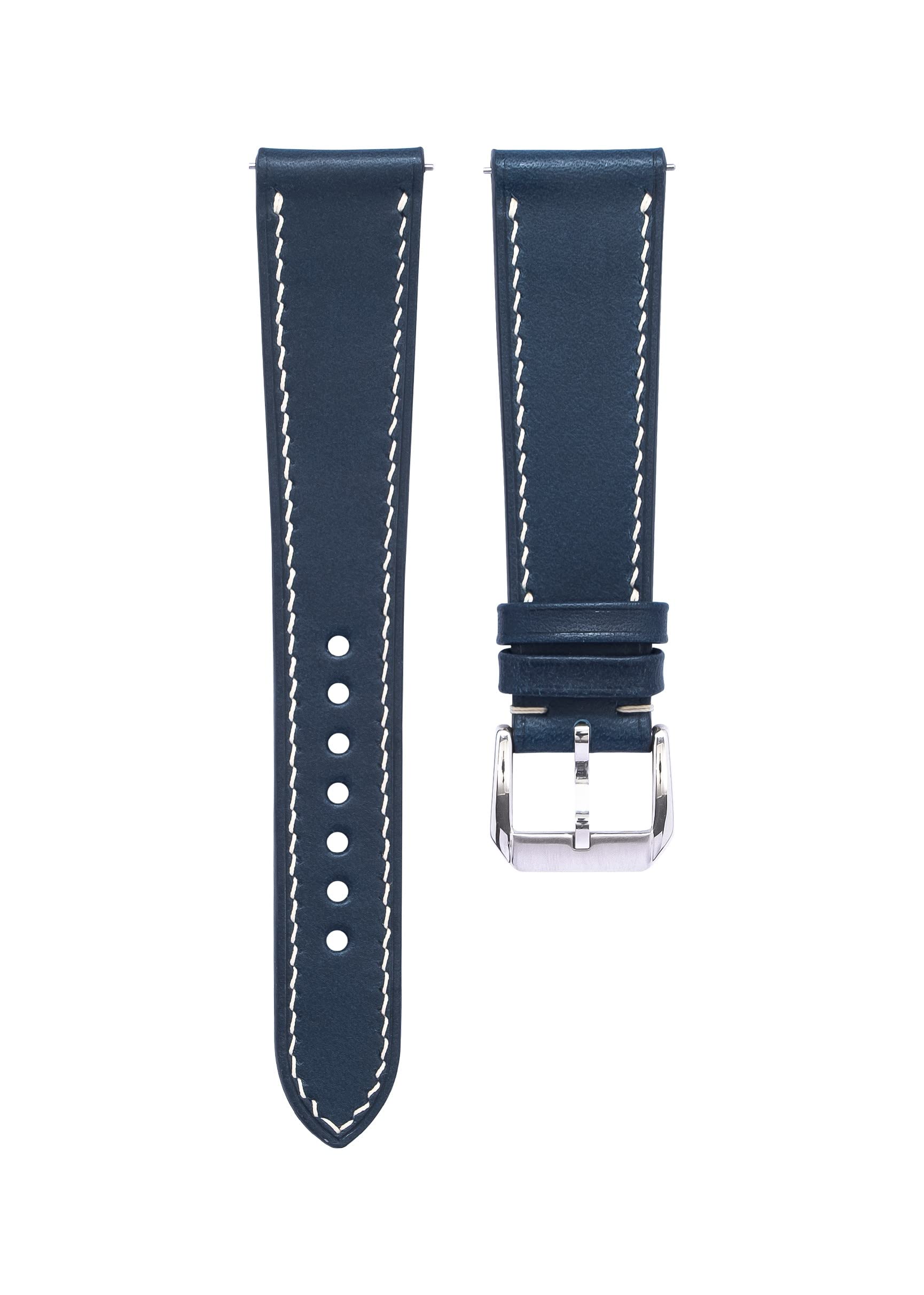 Buttero Full Grain vegetable tanned Leather Mens Watch Band - 19mm 20mm 22mm Quick Release Watch Band - Handmade Premium Leather Watch Strap -