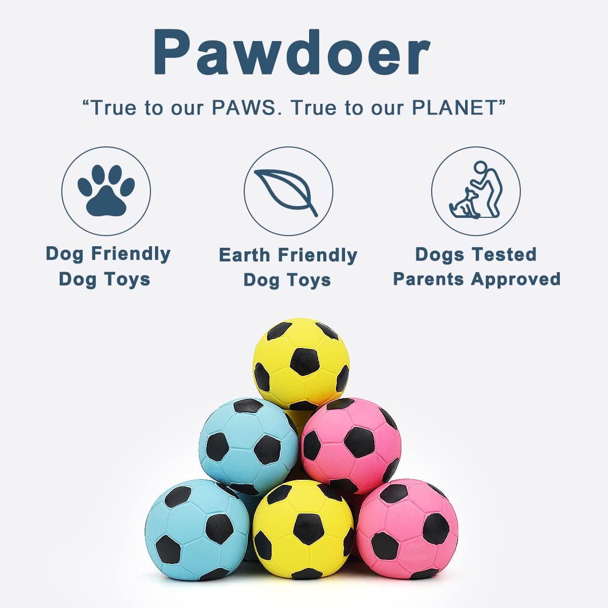 Pawdoer Pawdoer Squeaky Dog Ball Soft Latex Rubber Toy for Small Dogs and Puppies Perfect for Fetch and Play - View 2 of 9