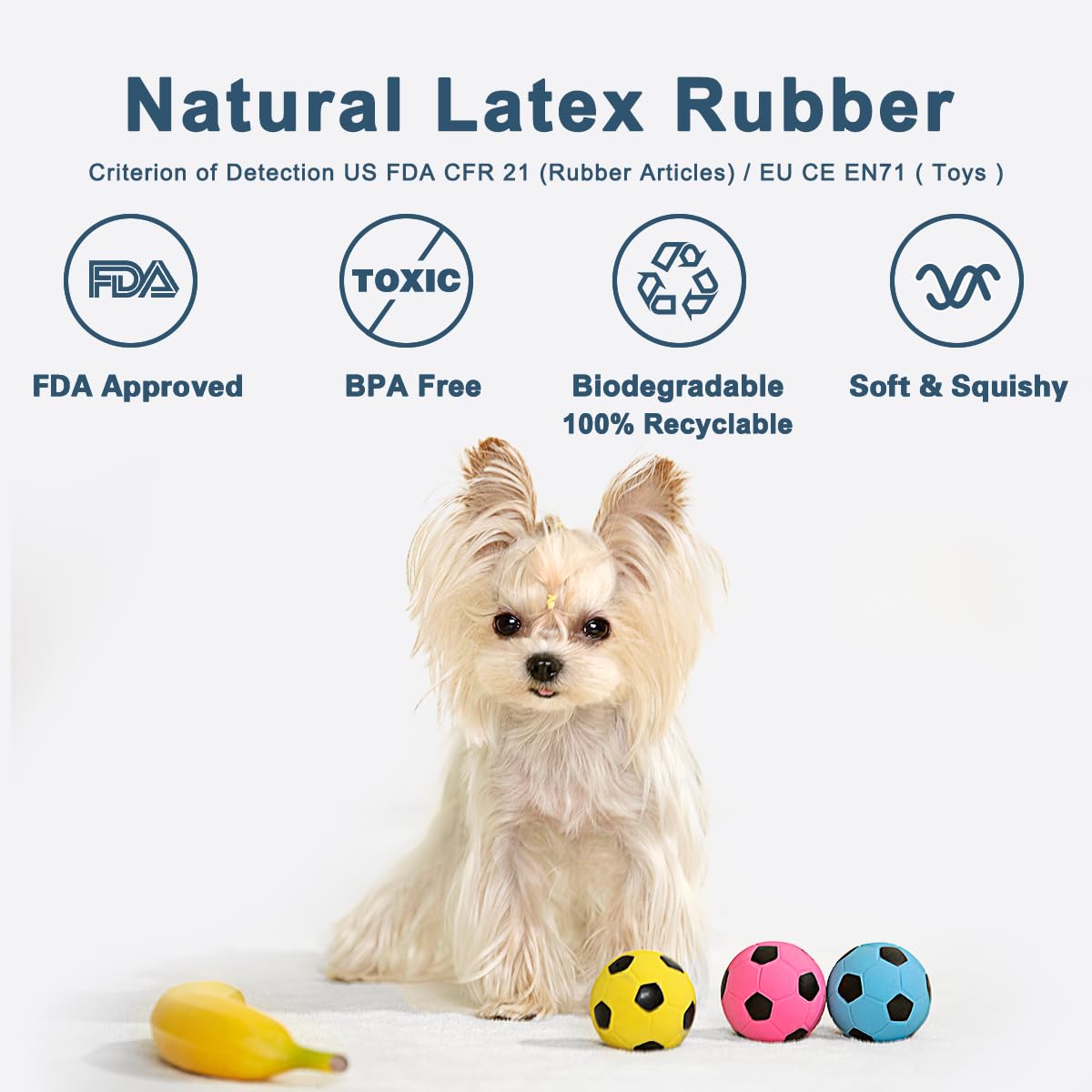 Pawdoer Pawdoer Squeaky Dog Ball Soft Latex Rubber Toy for Small Dogs and Puppies Perfect for Fetch and Play - View 3 of 9