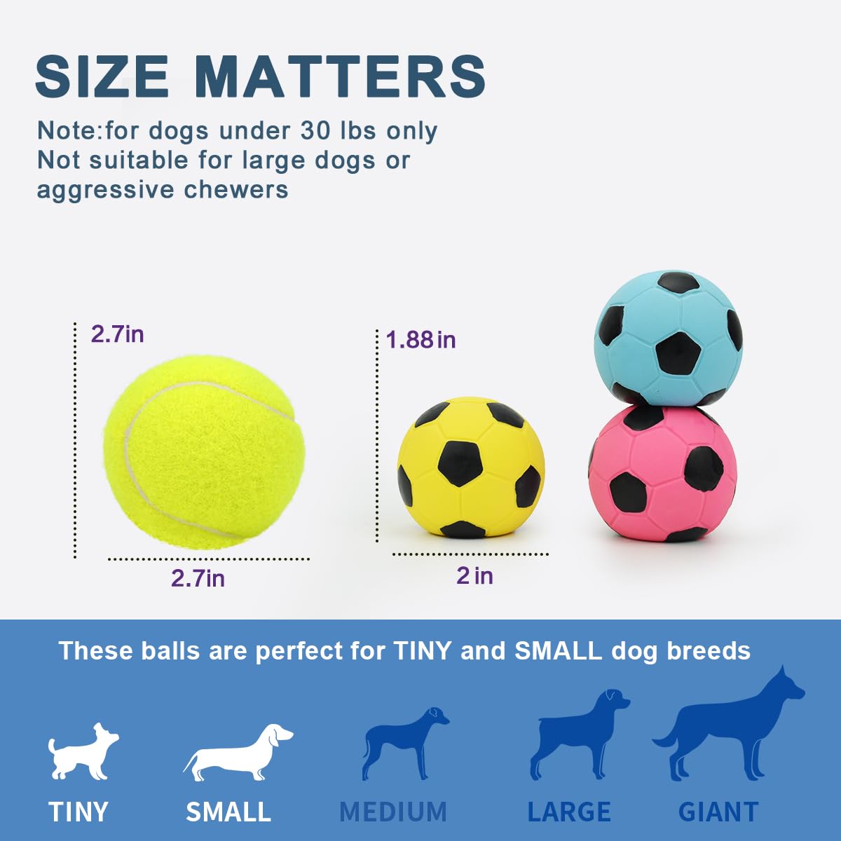 Pawdoer Pawdoer Squeaky Dog Ball Soft Latex Rubber Toy for Small Dogs and Puppies Perfect for Fetch and Play - View 5 of 9