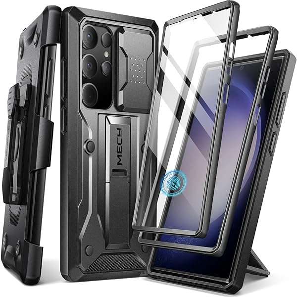 TONGATE TONGATE for Samsung Galaxy S23 Ultra Case,   Military Grade Shockproof S23 Ultra Phone Case with Kickstand &amp; Belt-Clip 6.8&amp;quot;, Black