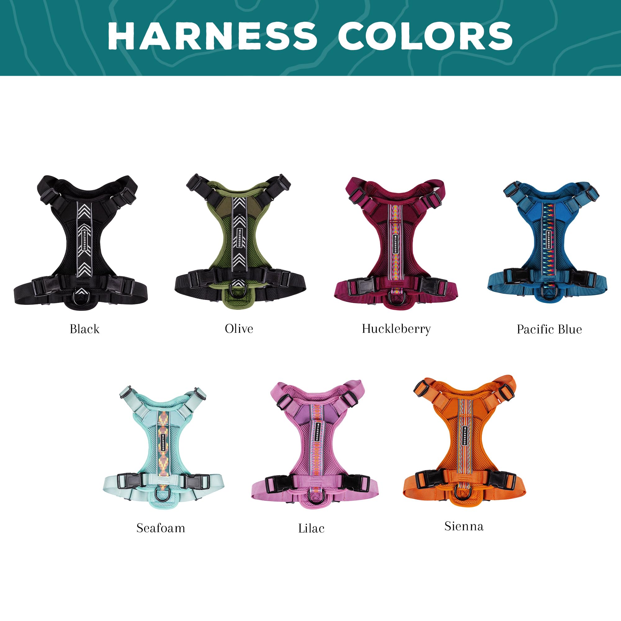 Wilderdog Wilderdog Lightweight Dog Harness Medium Huckleberry with Reflective Straps for Comfortable Outdoor Adventures - View 5 of 6