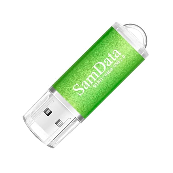 SamData SamData 64GB USB Flash Drive - Fast USB 2.0 Thumb Drive, Green Memory Stick for Easy Data Storage - View 3 of 6