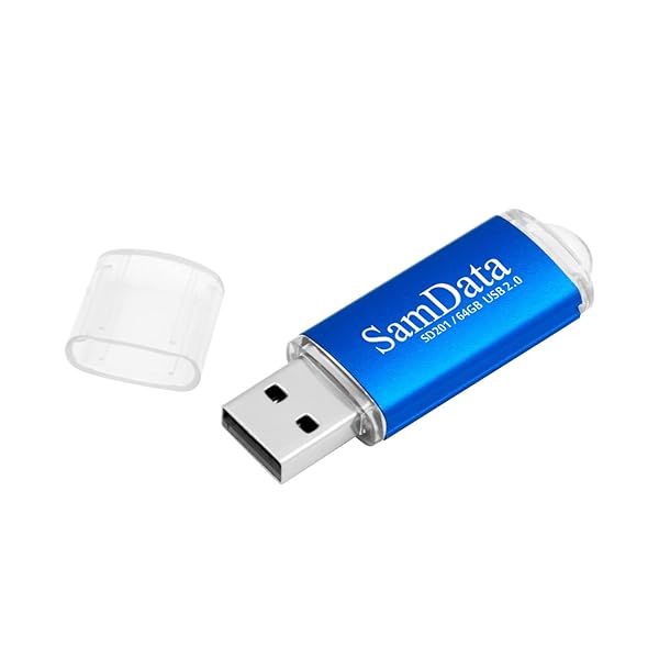 SamData SamData 3-Pack 64GB USB Flash Drives - USB 2.0 Thumb Drives in Green, Black & Blue for Easy Data Storage - View 6 of 9
