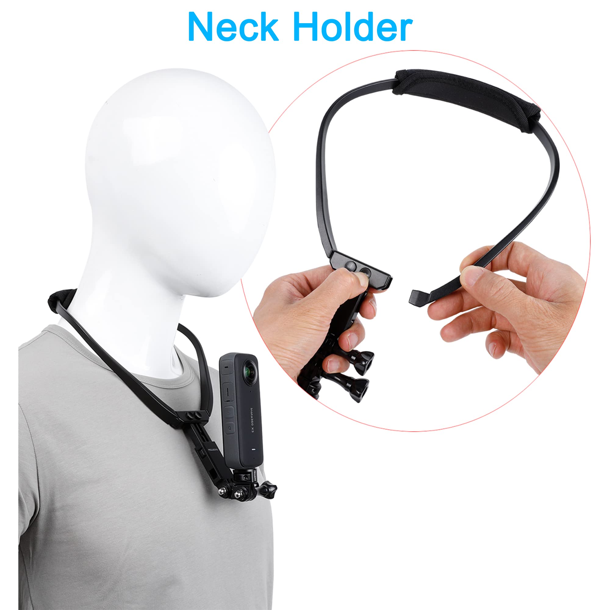 PellKing PellKing Accessories Kit for Insta360 X4 GO 3s ONE X3 X2 X RS R 4in1 Mounts Chest Strap Head Neck Backpack for GoPro DJI Action Camera - View 3 of 7