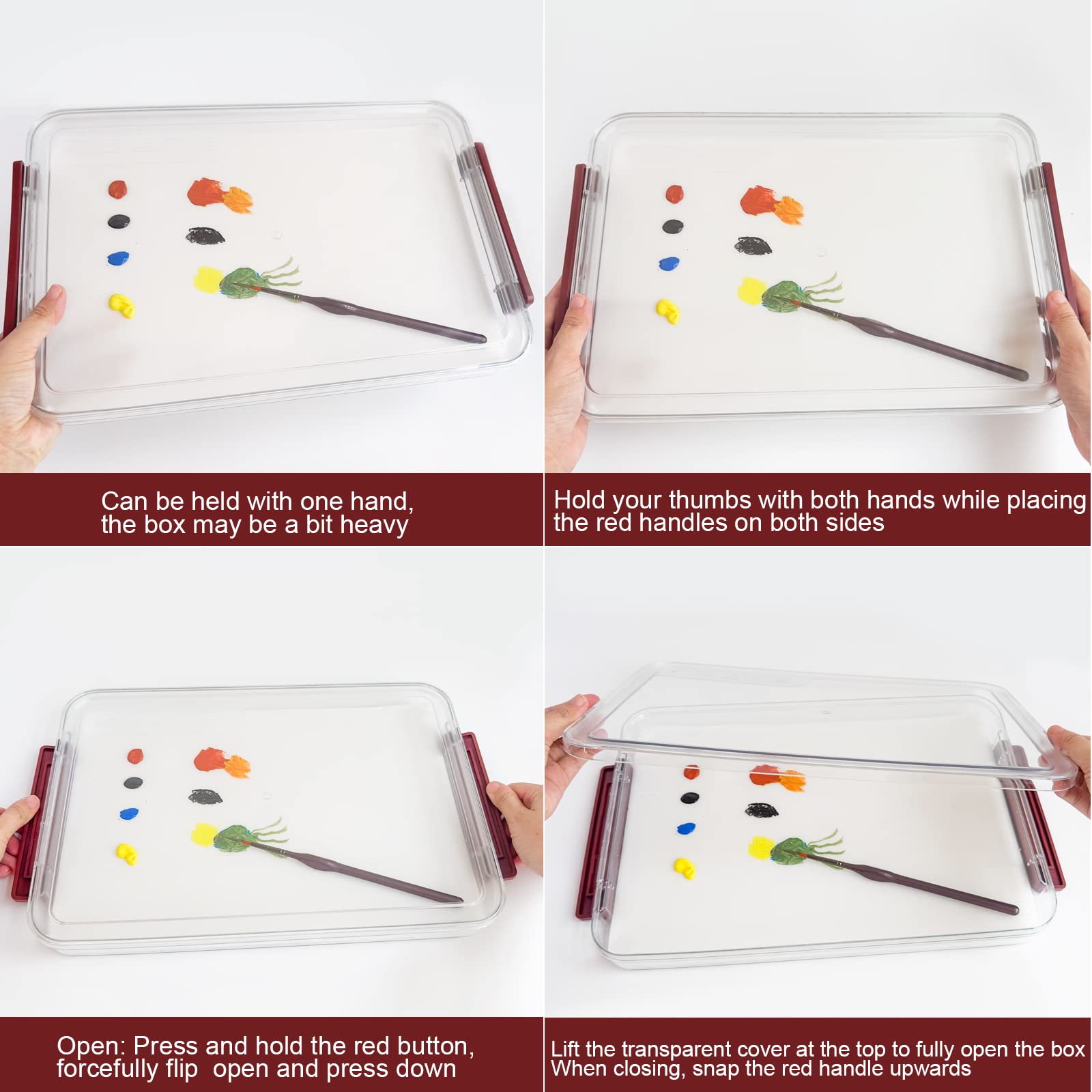Kreapa Wet Palette for Miniature Models 9.5x14.5x1.6 inches Keep Paint Wet Longer for Acrylic Painting - View 3 of 6