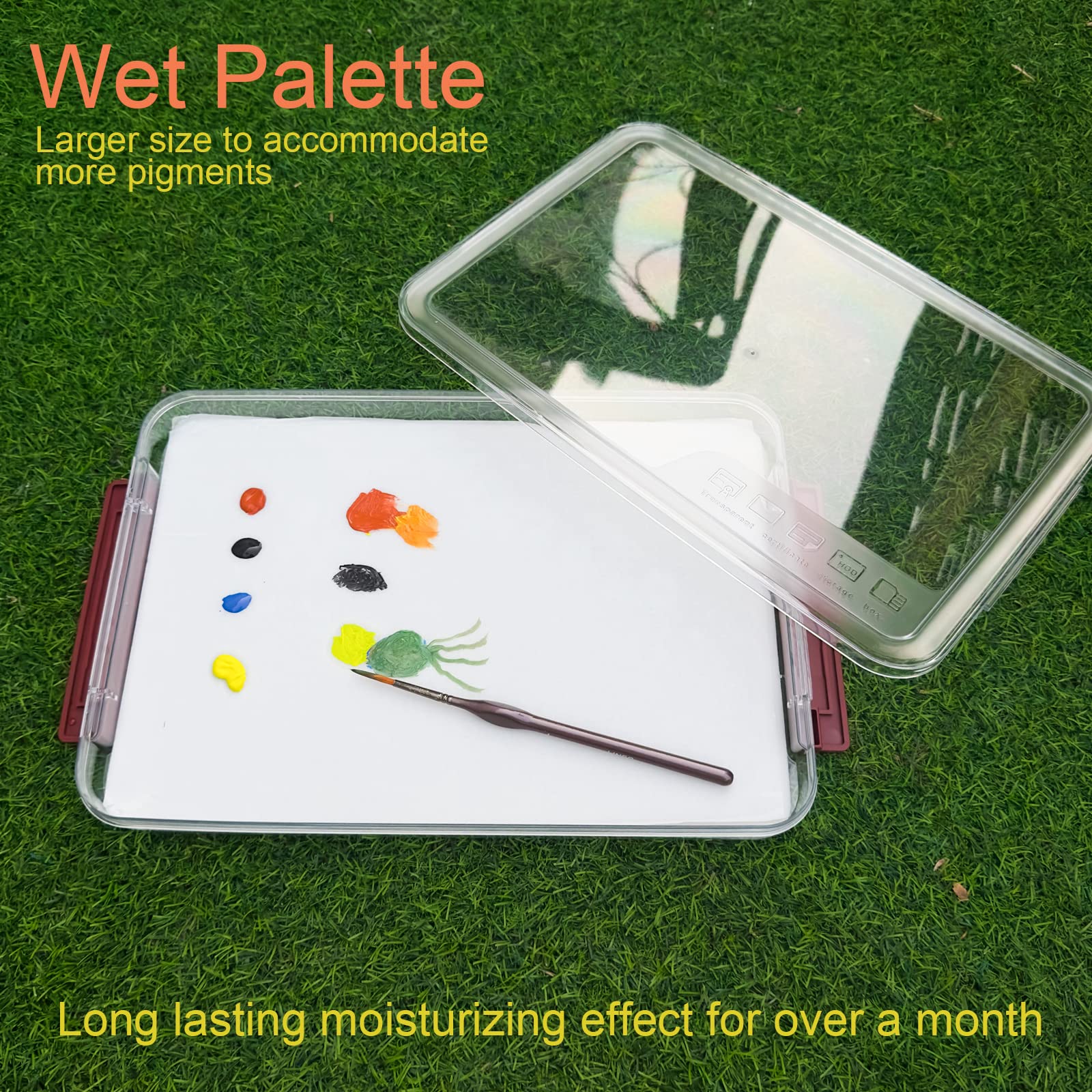 Kreapa Wet Palette for Miniature Models 9.5x14.5x1.6 inches Keep Paint Wet Longer for Acrylic Painting - View 4 of 6