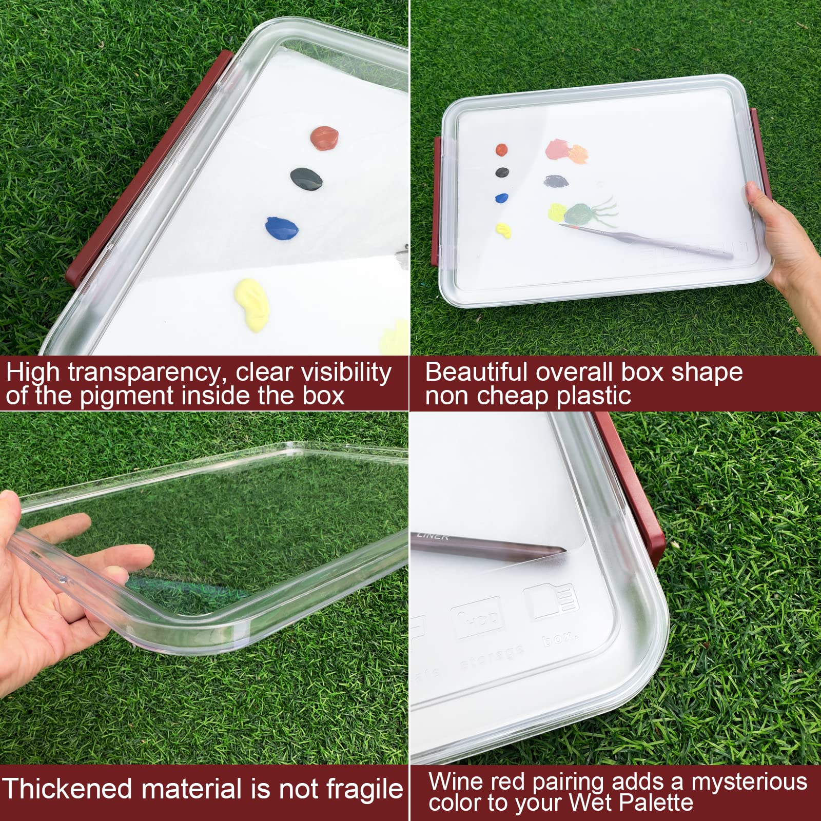 Kreapa Wet Palette for Miniature Models 9.5x14.5x1.6 inches Keep Paint Wet Longer for Acrylic Painting - View 5 of 6