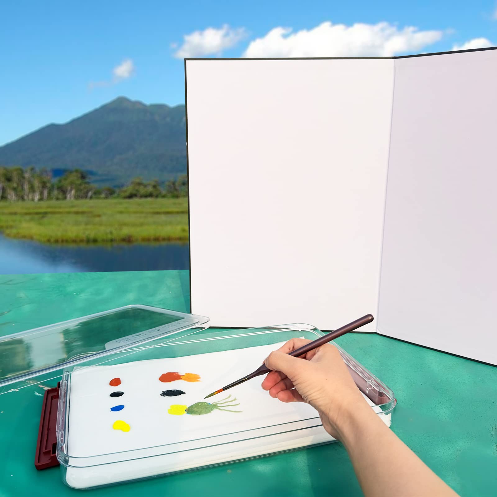 Kreapa Wet Palette for Miniature Models 9.5x14.5x1.6 inches Keep Paint Wet Longer for Acrylic Painting - View 6 of 6