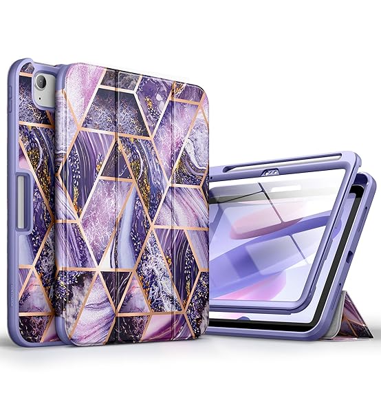 "Buy SURITCH iPad 10th Gen Case 10.9" 2022 - Shockproof, Screen Protector, Apple Pencil Holder, Lavender Color"