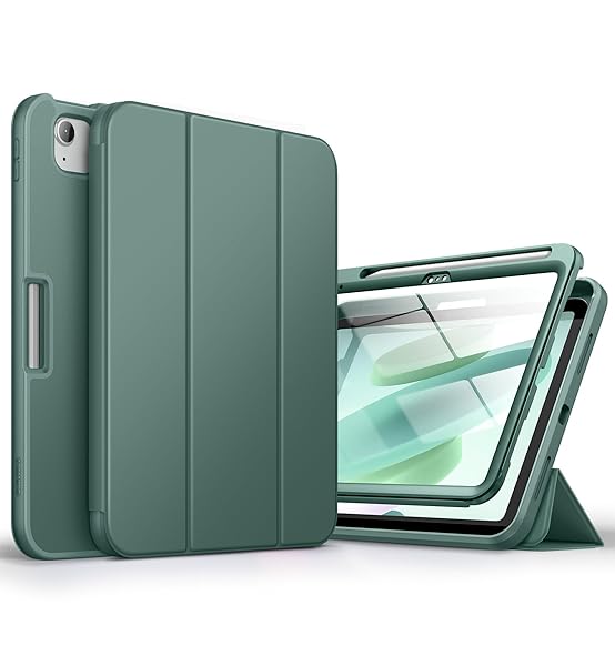 "Buy SURITCH iPad 10th Gen Case 10.9" (2022) - Shockproof, Screen Protector, Apple Pencil Holder, Tri-fold Stand, Auto Wake/Sleep - Green"