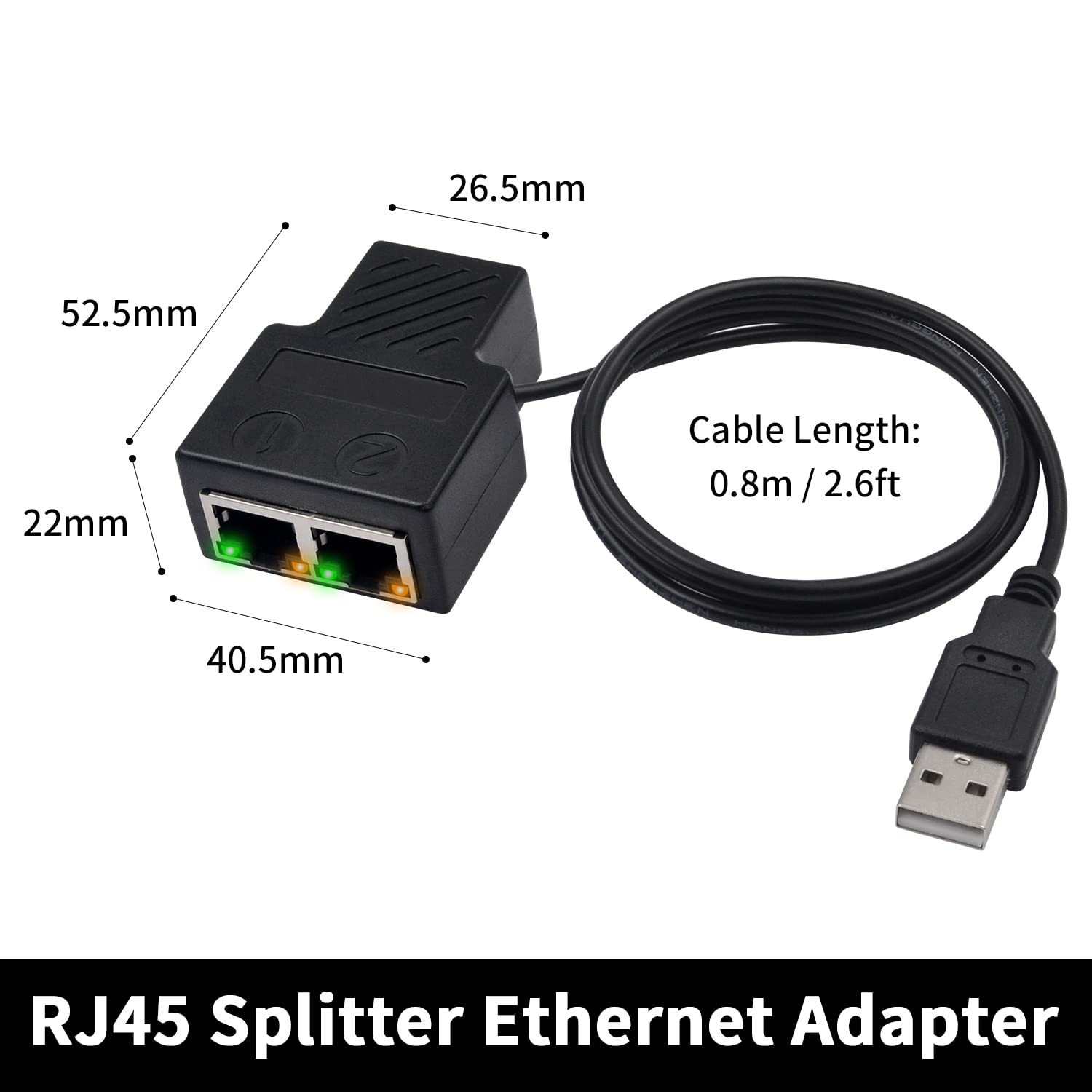 Poyiccot Poyiccot RJ45 Splitter Adapter Ethernet Network Extension Connector for Cat5 Cat5e Cat6 Cat7 for Two Devices Simultaneously - View 7 of 7