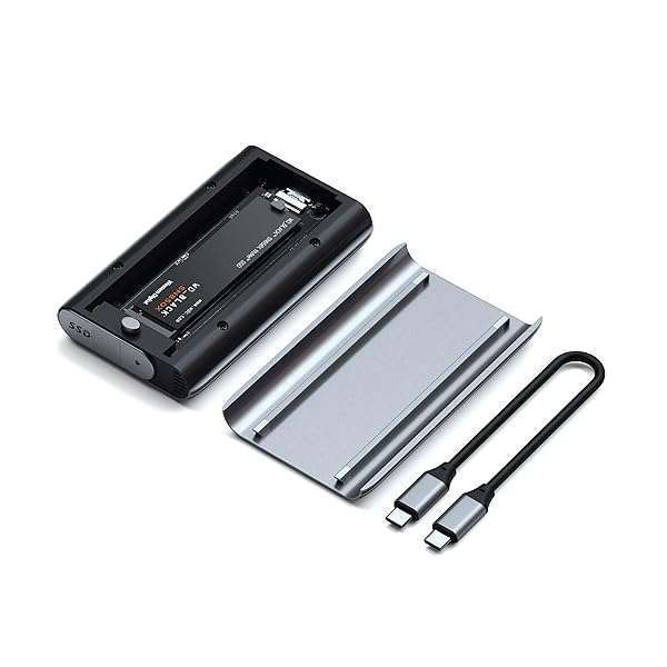Satechi Satechi M.2 NVMe SSD Enclosure: USB4, 40Gbps, 16TB Support, Durable Aluminum & Silicone Design - View 2 of 8