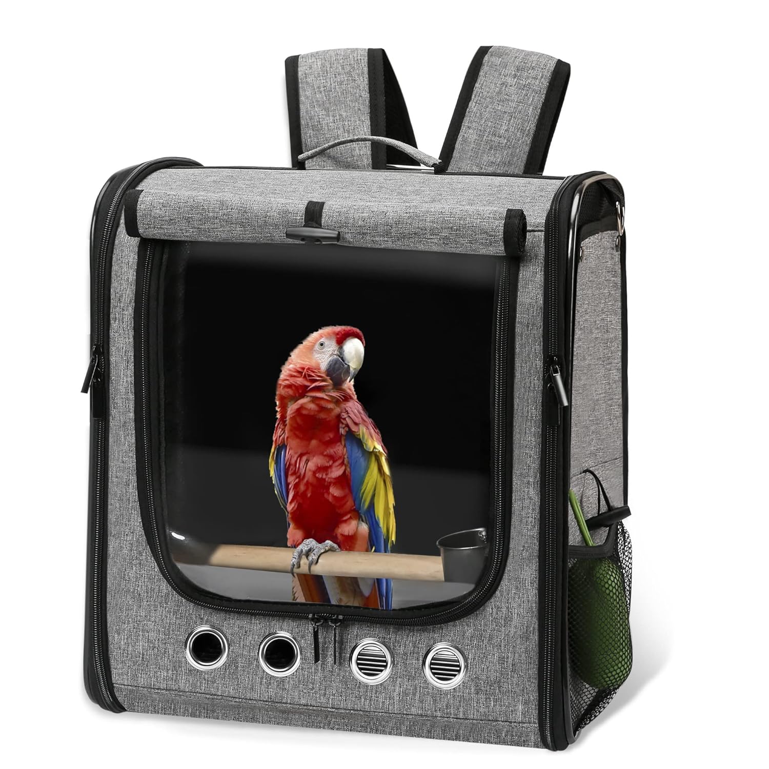 Suertree SUERTREE Bird Carrier Bag Lightweight Backpack for Parrot Portable Travel Cage with Stand Transparent Breathable Design X-Large