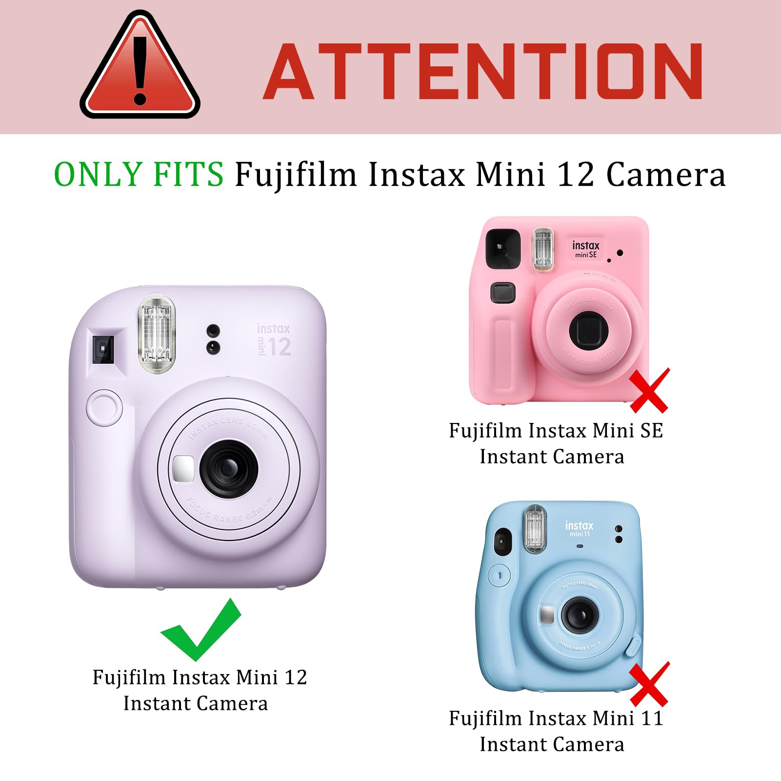 Fintie Clear Case for Fujifilm Instax Mini 12 Instant Camera with Film Pocket and Removable Rainbow Strap - View 2 of 8