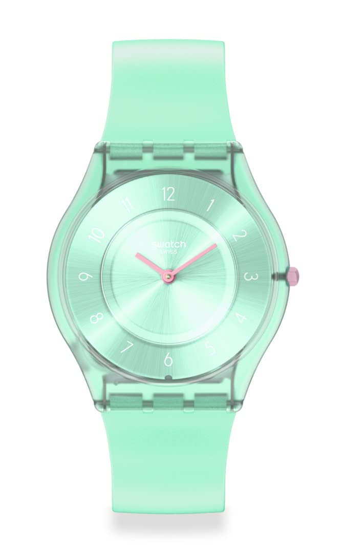 Swatch Swatch Big Bold Biosourced Lacquered Pastelicious Teal Quartz Watch for Stylish Timekeeping