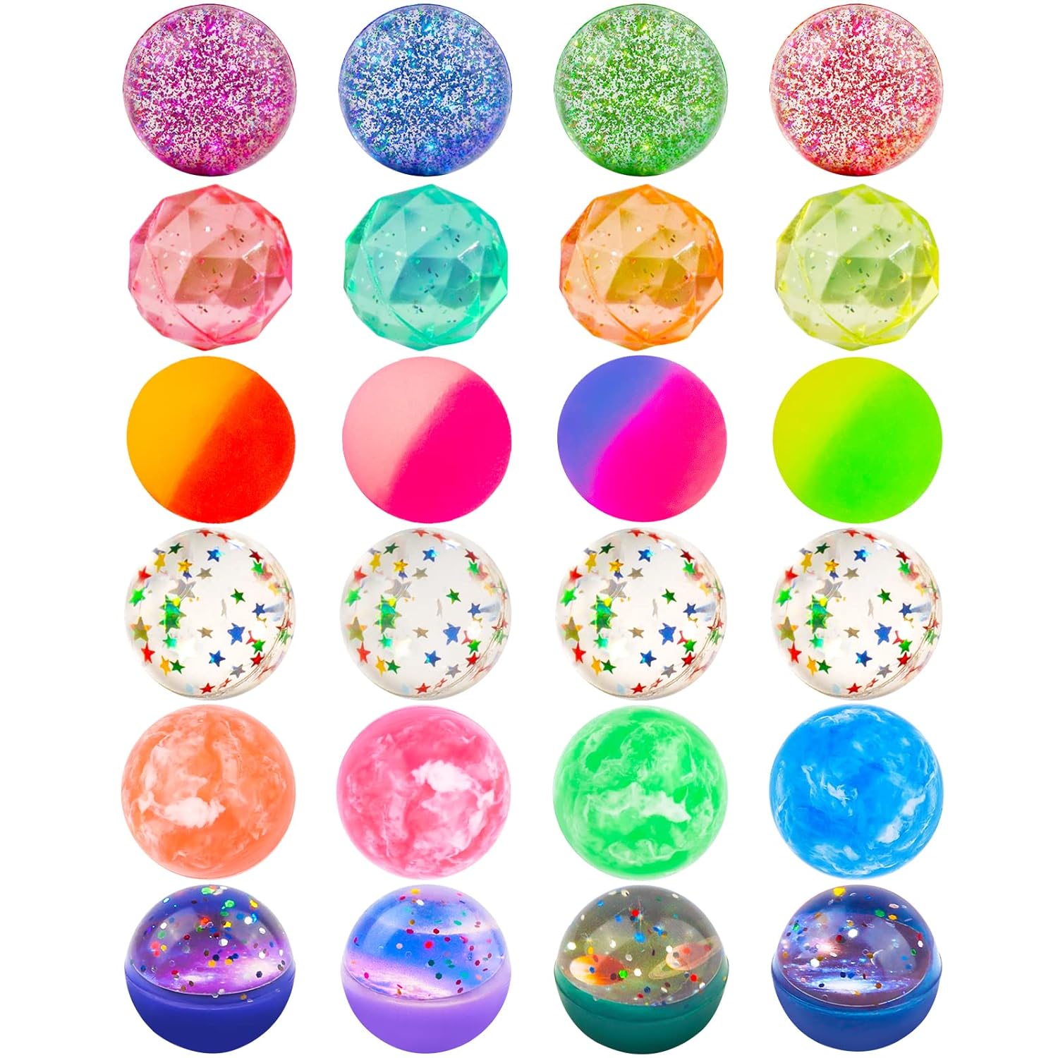 Ecoofor Ecoofor 24 Pieces Bouncy Balls 32mm High Bounce Balls Toys for Kids Party Favors Birthdays and Classroom Fun