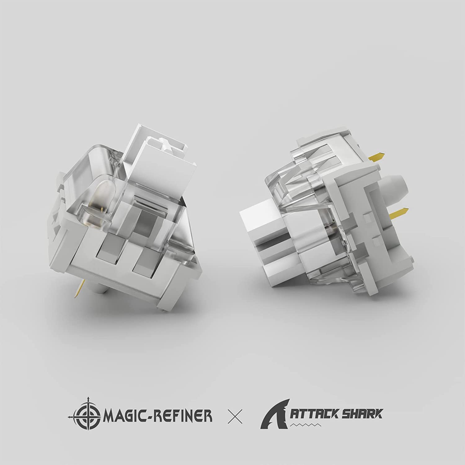 MAGIC-REFINER x Creamy White Switches for Mechanical Keyboard DIY, 42gf Linear Keyswitch 3 Pins, Pre Lubed with POM Stem Compatible for MX Mechanical - View 6 of 7