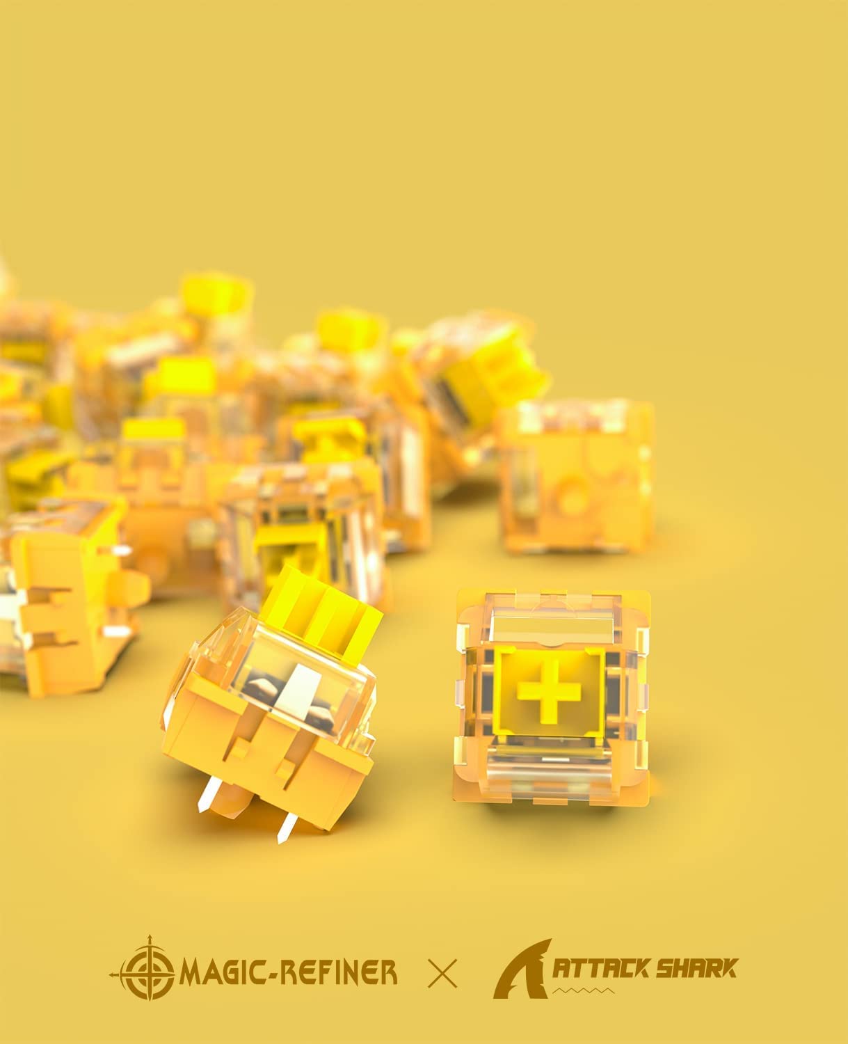 MAGIC-REFINER x Banana Yellow Switches for Mechanical Keyboard DIY, 38gf Linear Keyswitch 3 Pins, Pre Lubed with POM Stem Compatible for MX - View 6 of 8