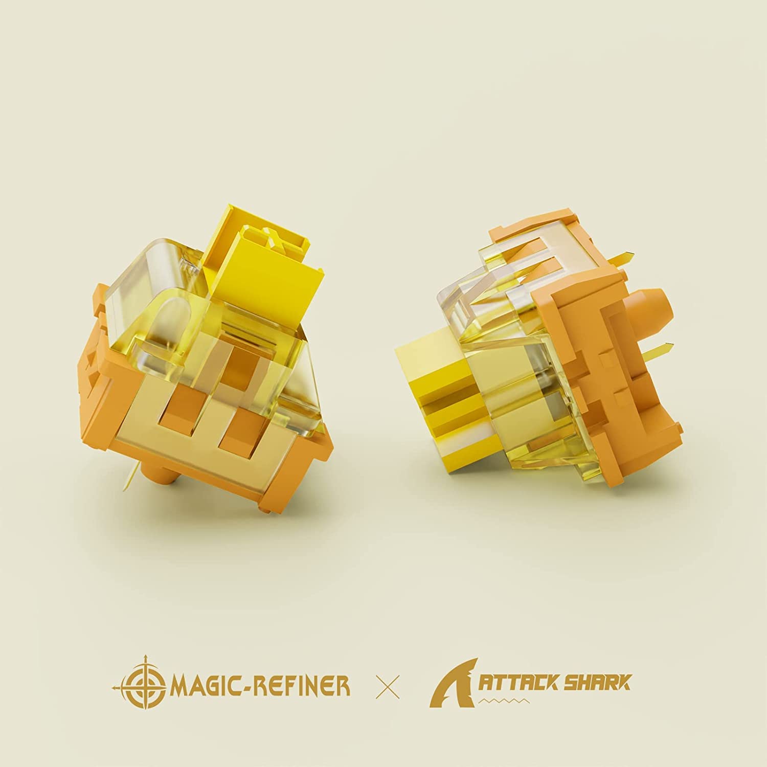 MAGIC-REFINER x Banana Yellow Switches for Mechanical Keyboard DIY, 38gf Linear Keyswitch 3 Pins, Pre Lubed with POM Stem Compatible for MX - View 7 of 8