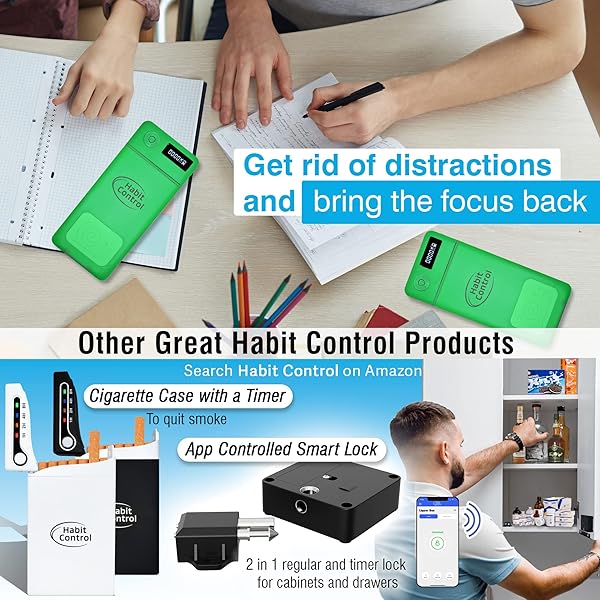 Habit Control Timed Lock Box for Phones: Control Smartphone Addiction & Boost Self-Discipline - Perfect for Teachers & Home Use (Green) - View 9 of 9