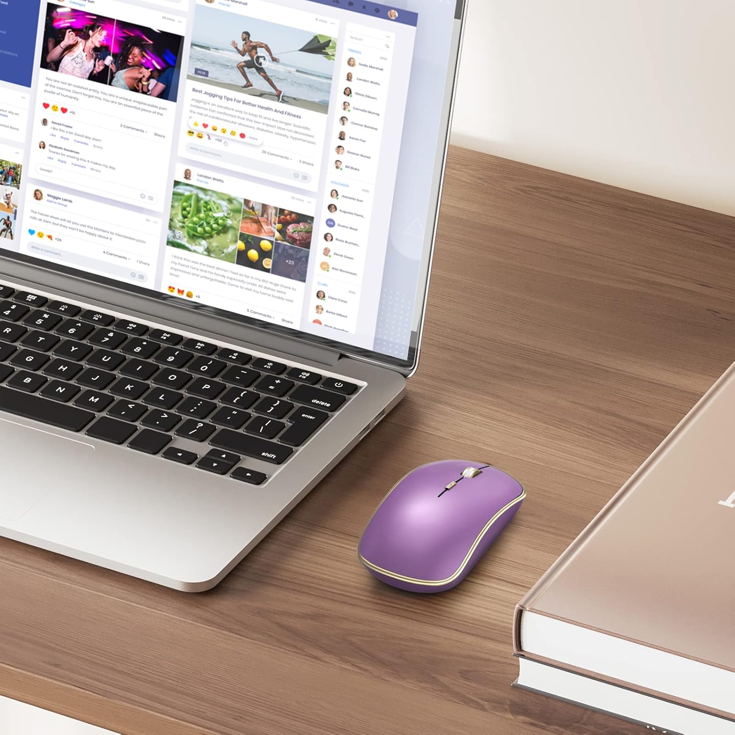 JOYACCESS JOYACCESS Wireless Mouse Portable Ergonomic 2.4G with 5 DPI Levels for Desktop Notebook PC Laptop Purple - View 5 of 9