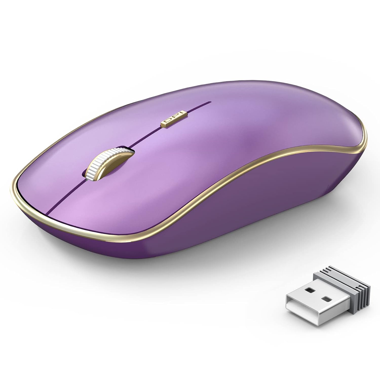 JOYACCESS JOYACCESS Wireless Mouse Portable Ergonomic 2.4G with 5 DPI Levels for Desktop Notebook PC Laptop Purple
