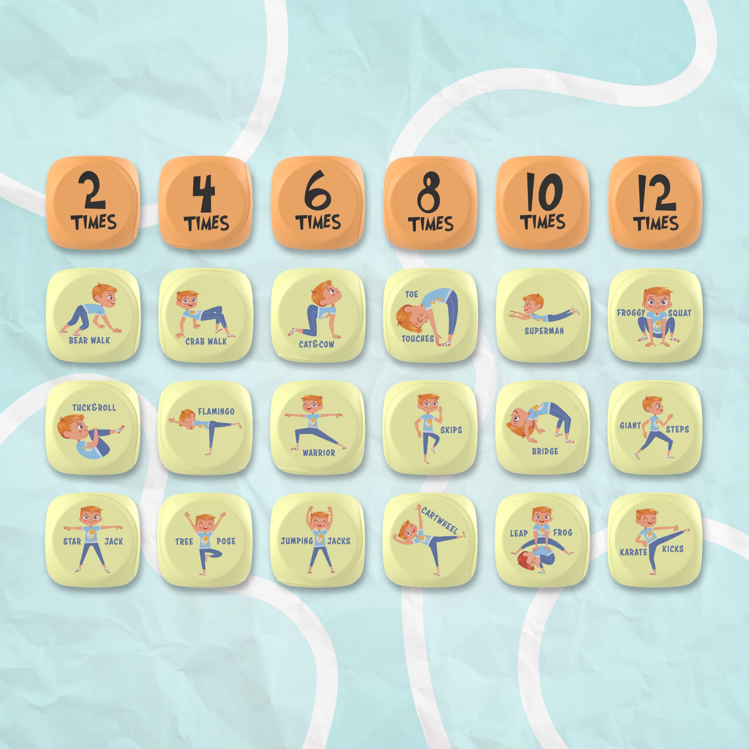 Skywin Skywin Exercise Dice 2 Pack Fun Foam Fitness Dice for Kids Home Classroom Group Workouts - View 3 of 7