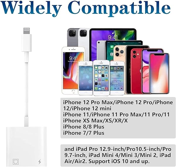 MOVESPEED Apple MFi Certified Lightning to Ethernet Adapter 2 in 1 RJ45 Network Adapter for iPhone iPad iPod Supports 100Mbps Plug and Play - View 9 of 11