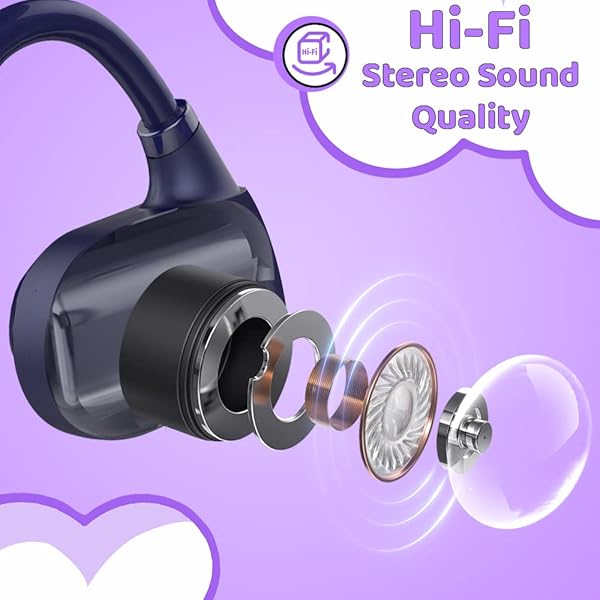 Golvery Golvery Open Ear Kids Headphones: Wireless Bluetooth 5.3, Safe Hearing, Ultra-Light Comfort, 10H Playtime for Phones & Tablets - View 6 of 10