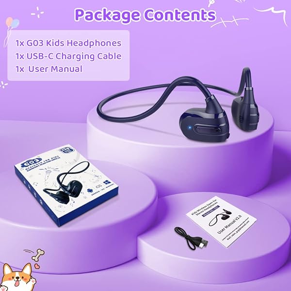 Golvery Golvery Open Ear Kids Headphones: Wireless Bluetooth 5.3, Safe Hearing, Ultra-Light Comfort, 10H Playtime for Phones & Tablets - View 10 of 10