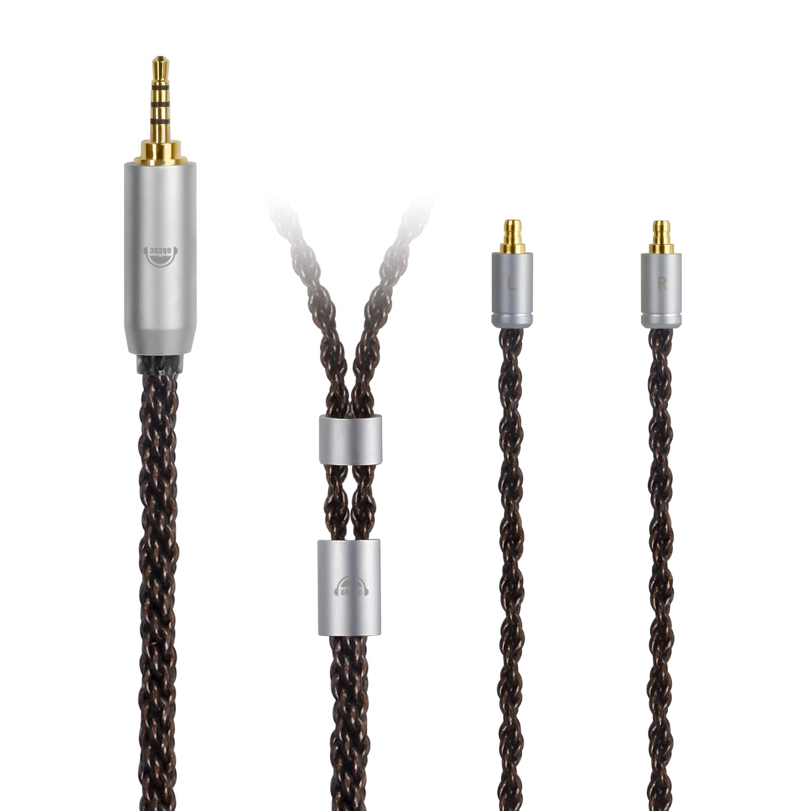 okcsc Replacement Cable for Sennheiser IE400 Pro Earbuds Compatible for IE100 IE400 IE400 Pro IE500 with Balanced 2.5mm Audio Jack 8 Core Plated