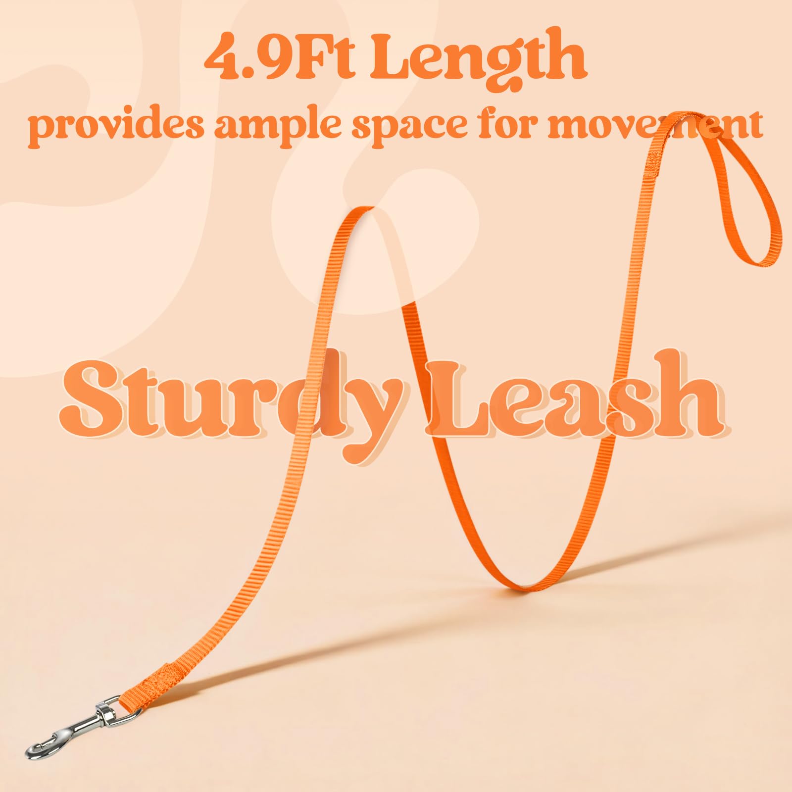 rabbitgoo Rabbitgoo Cat Harness and Leash Set Adjustable Soft Escape Proof Vest for Cats Light Orange M Comfortable Outdoor Walking Gear - View 8 of 9