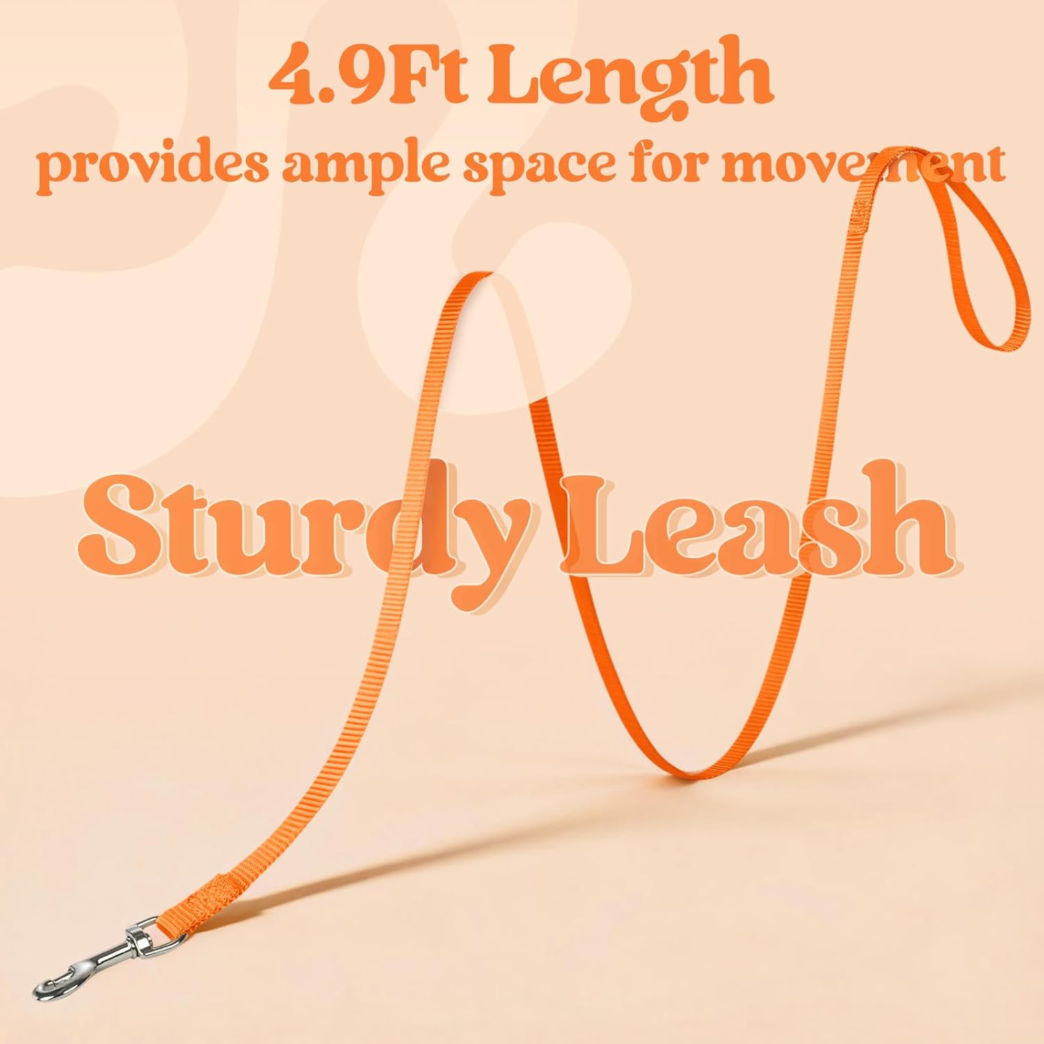 rabbitgoo Rabbitgoo Cat Harness and Leash Set Adjustable Soft Escape Proof Vest for Cats Comfortable Outdoor Use Light Orange Large - View 8 of 9