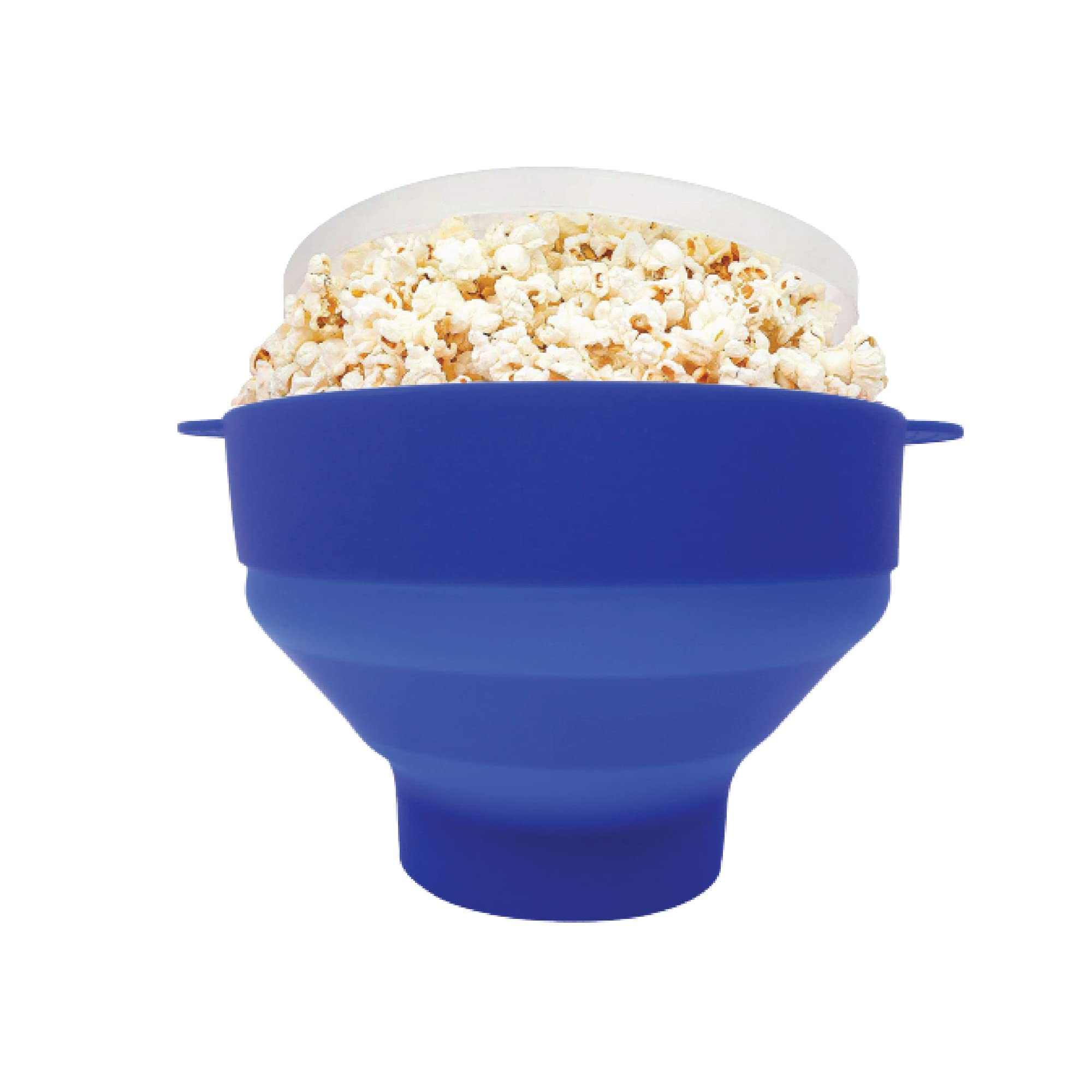Gadgetime USA Microwave Popcorn Popper with Lids - Silicone - No Oil or Butter Required - Collapsible Bowls - BPA-Free - Movie Night Supplies - Blue
