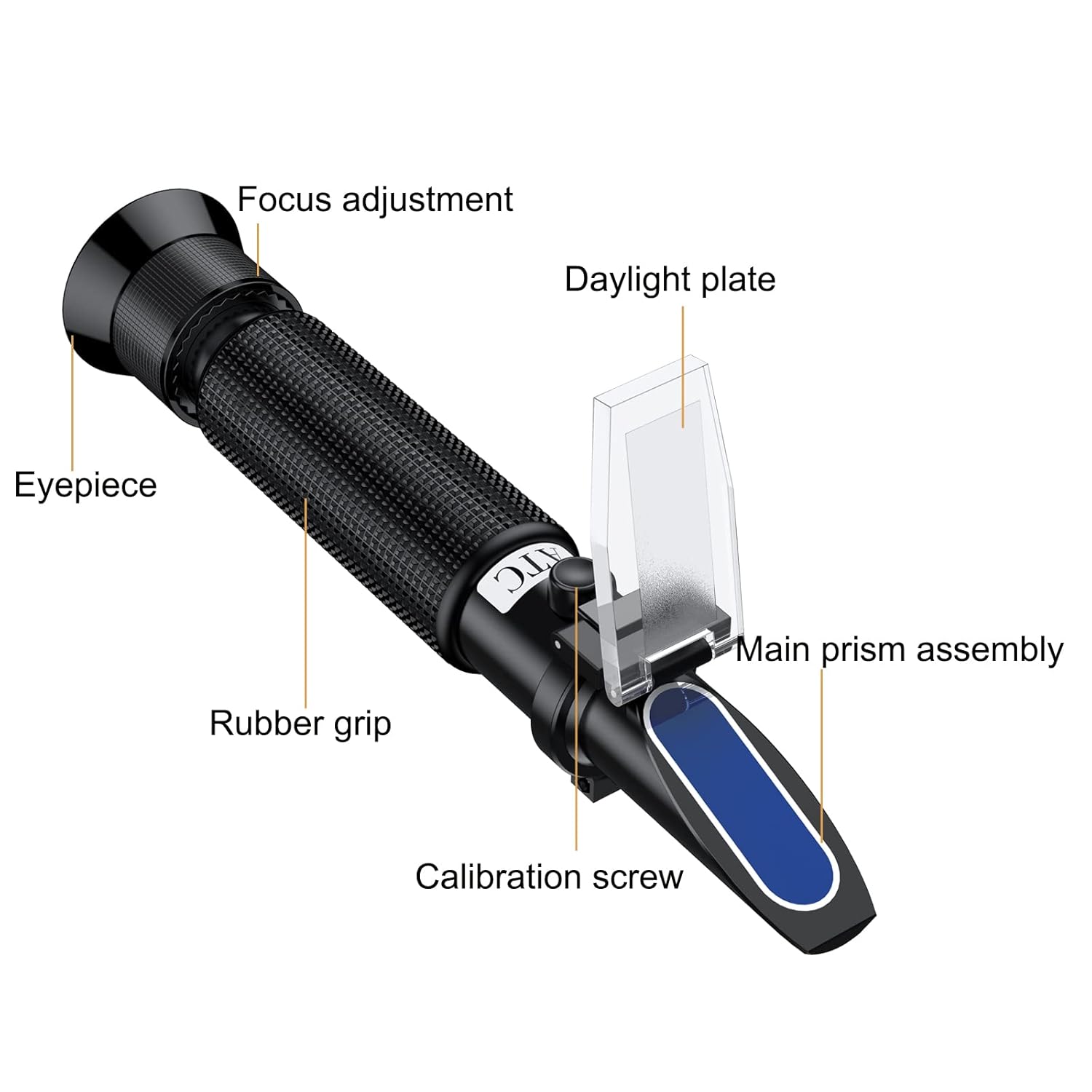 TOOGOND Professional Salinity Refractometer for Saltwater Pools and Aquariums Dual Scale 0-100 PPT Specific Gravity 1.000-1.070 with ATC Function - View 6 of 8