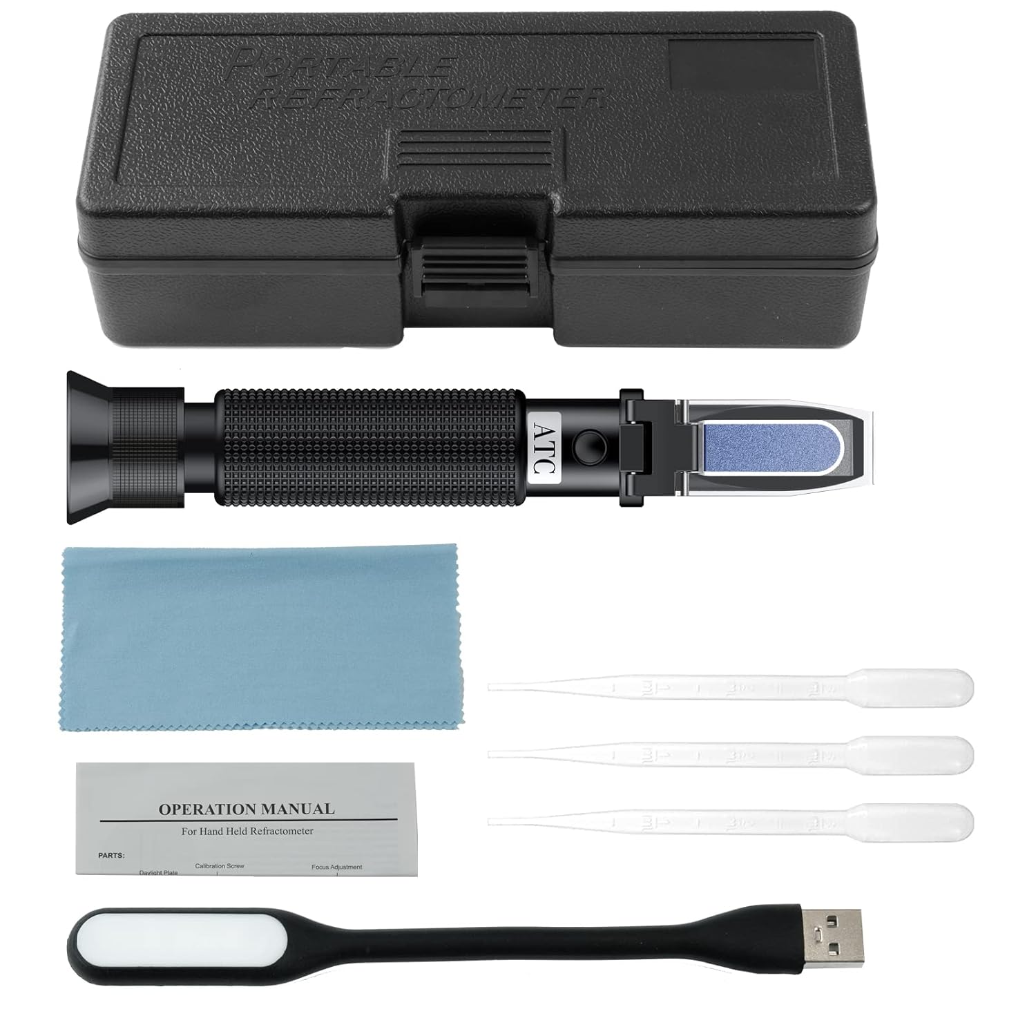 TOOGOND Professional Salinity Refractometer for Saltwater Pools and Aquariums Dual Scale 0-100 PPT Specific Gravity 1.000-1.070 with ATC Function - View 7 of 8