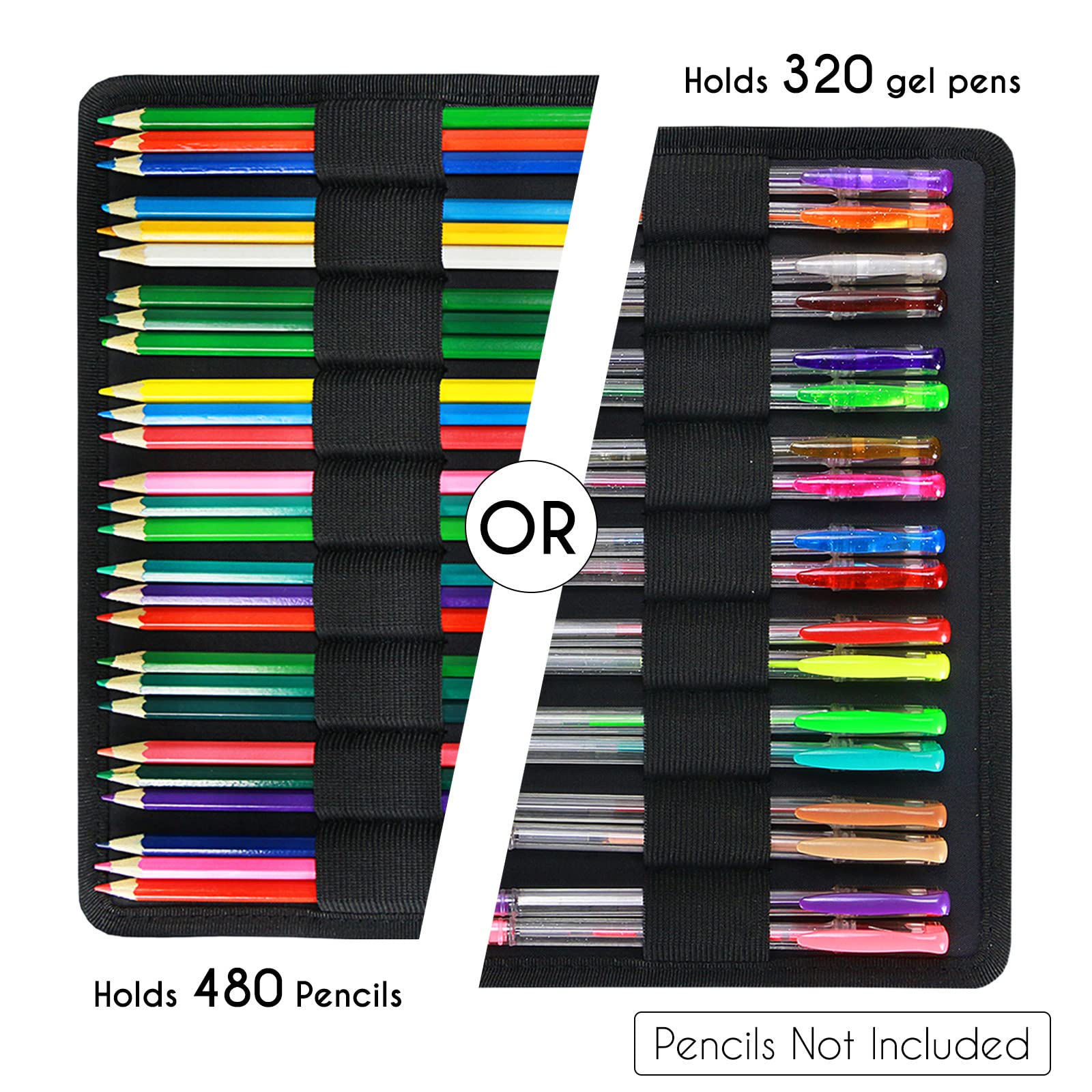 YOUSHARES Big Capacity Colored Pencil Case - 480 Slots large Pen Case Organizer with Multilayer Holder for Prismacolor Colored Pencils and Gel Pen - View 2 of 7