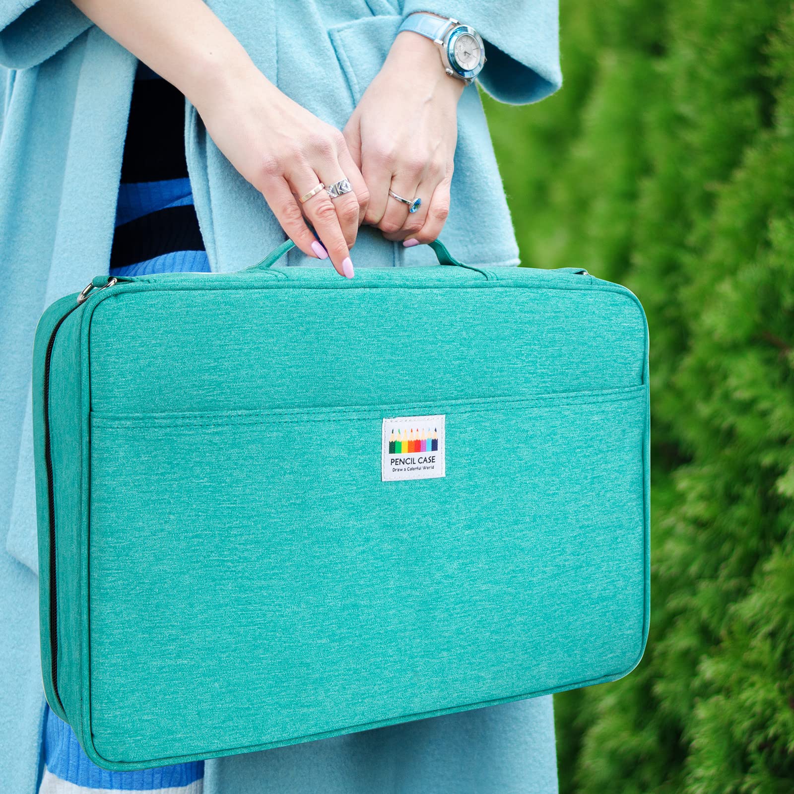 YOUSHARES Big Capacity Colored Pencil Case - 480 Slots large Pen Case Organizer with Multilayer Holder for Prismacolor Colored Pencils and Gel Pen - View 6 of 7