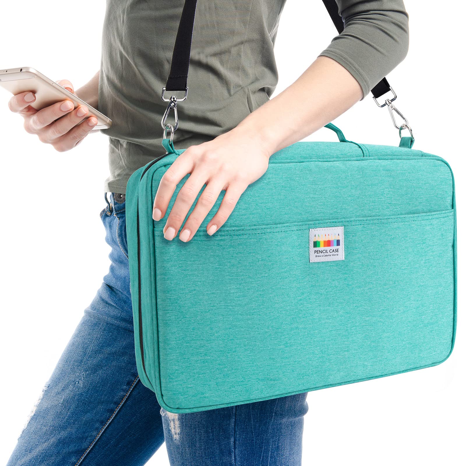 YOUSHARES Big Capacity Colored Pencil Case - 480 Slots large Pen Case Organizer with Multilayer Holder for Prismacolor Colored Pencils and Gel Pen - View 7 of 7