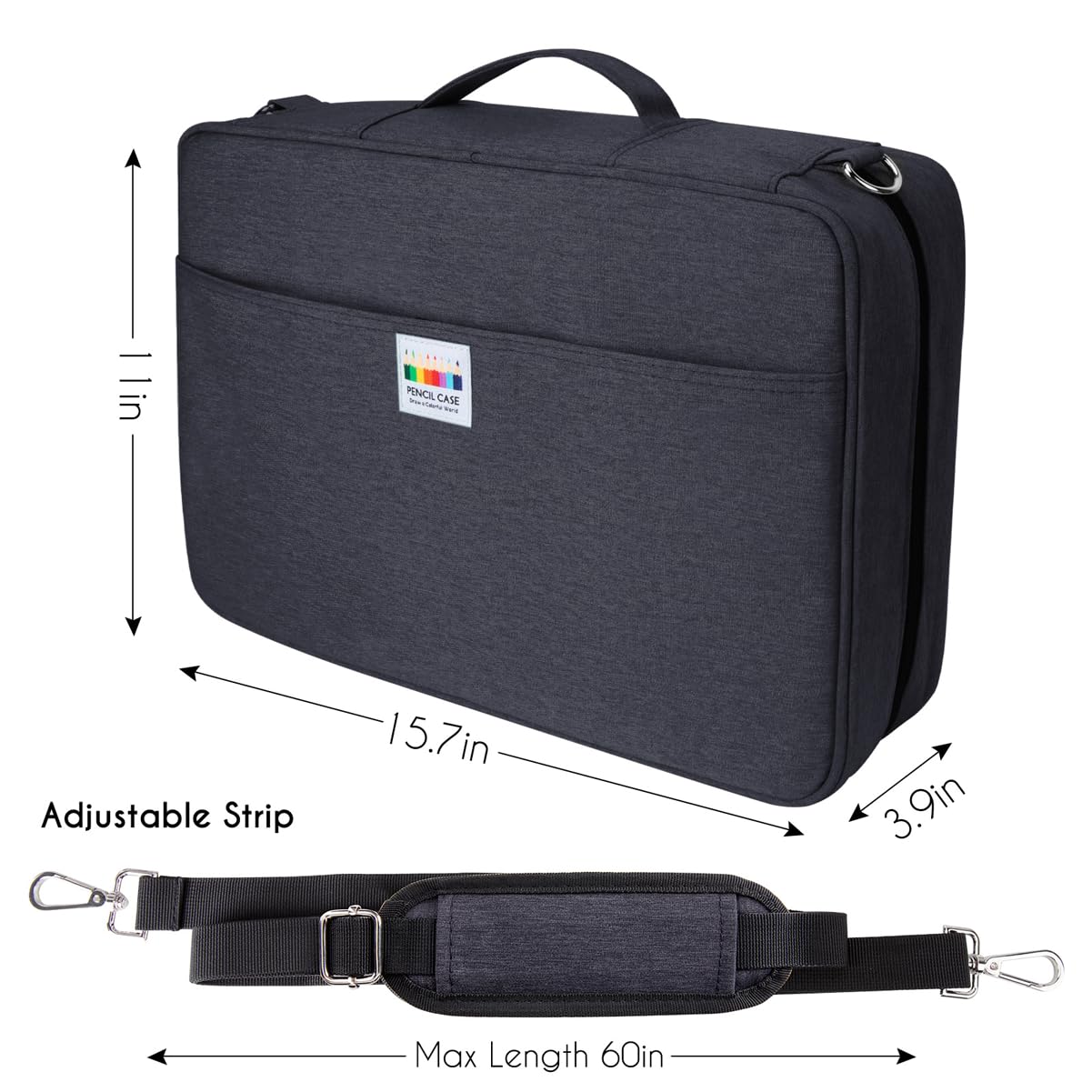 YOUSHARES Big Capacity Colored Pencil Case - 480 Slots large Pen Case Organizer with Multilayer Holder for Prismacolor Colored Pencils and Gel Pen - View 2 of 7