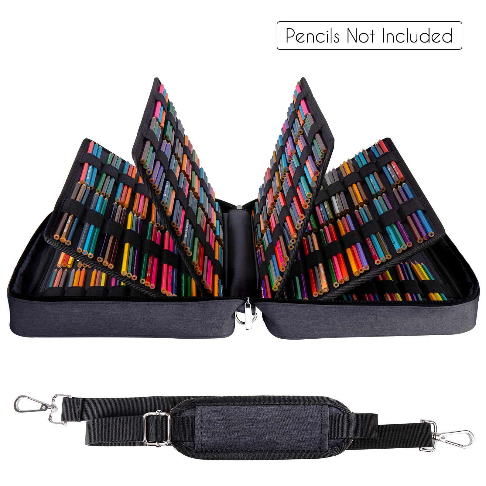 YOUSHARES Big Capacity Colored Pencil Case - 480 Slots large Pen Case Organizer with Multilayer Holder for Prismacolor Colored Pencils and Gel Pen - View 3 of 7
