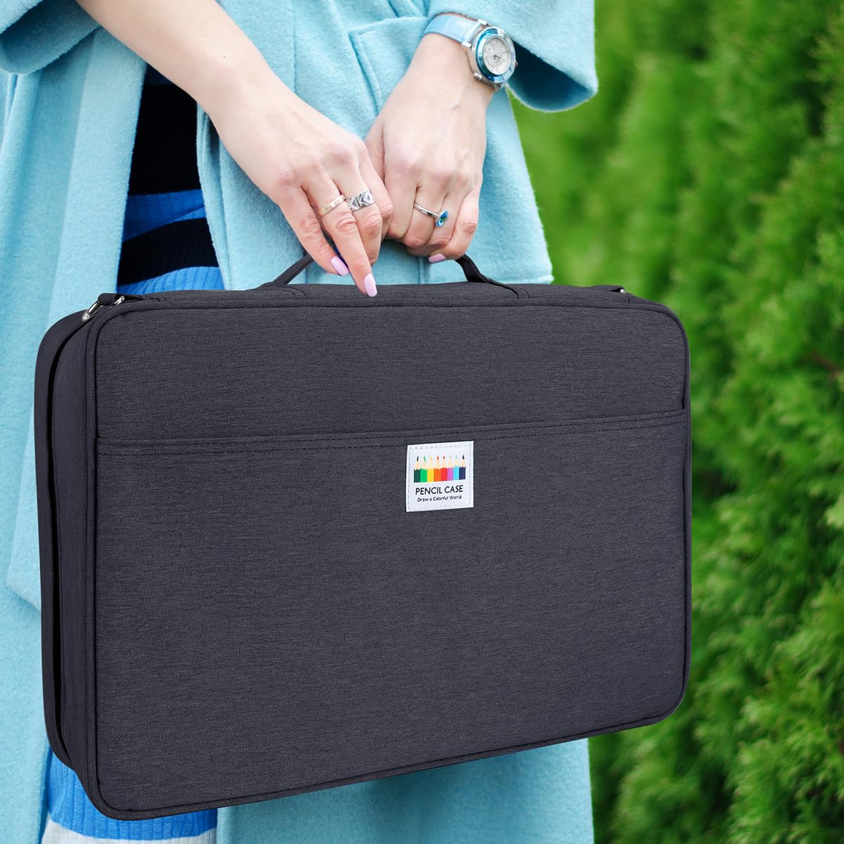 YOUSHARES Big Capacity Colored Pencil Case - 480 Slots large Pen Case Organizer with Multilayer Holder for Prismacolor Colored Pencils and Gel Pen - View 6 of 7