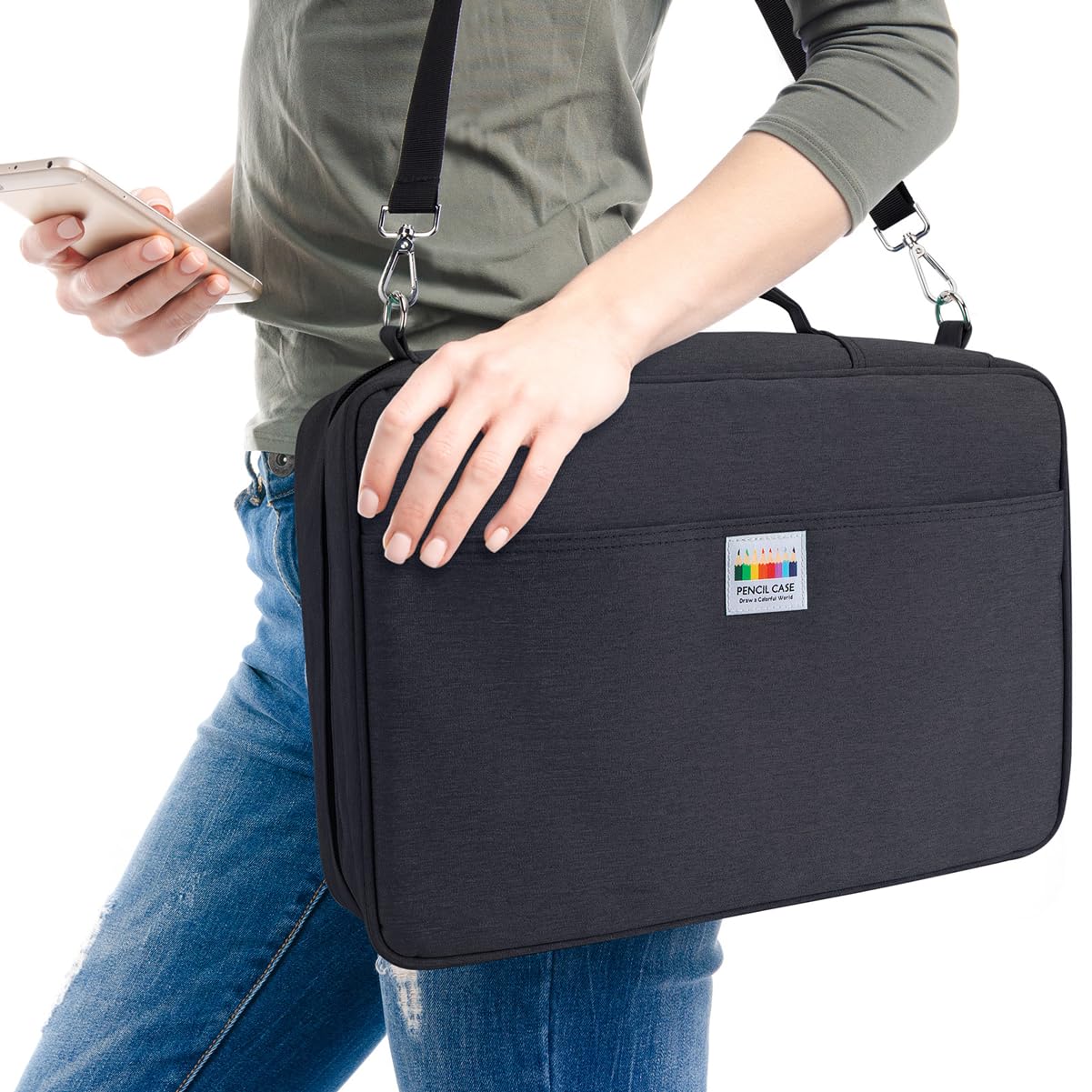 YOUSHARES Big Capacity Colored Pencil Case - 480 Slots large Pen Case Organizer with Multilayer Holder for Prismacolor Colored Pencils and Gel Pen - View 7 of 7