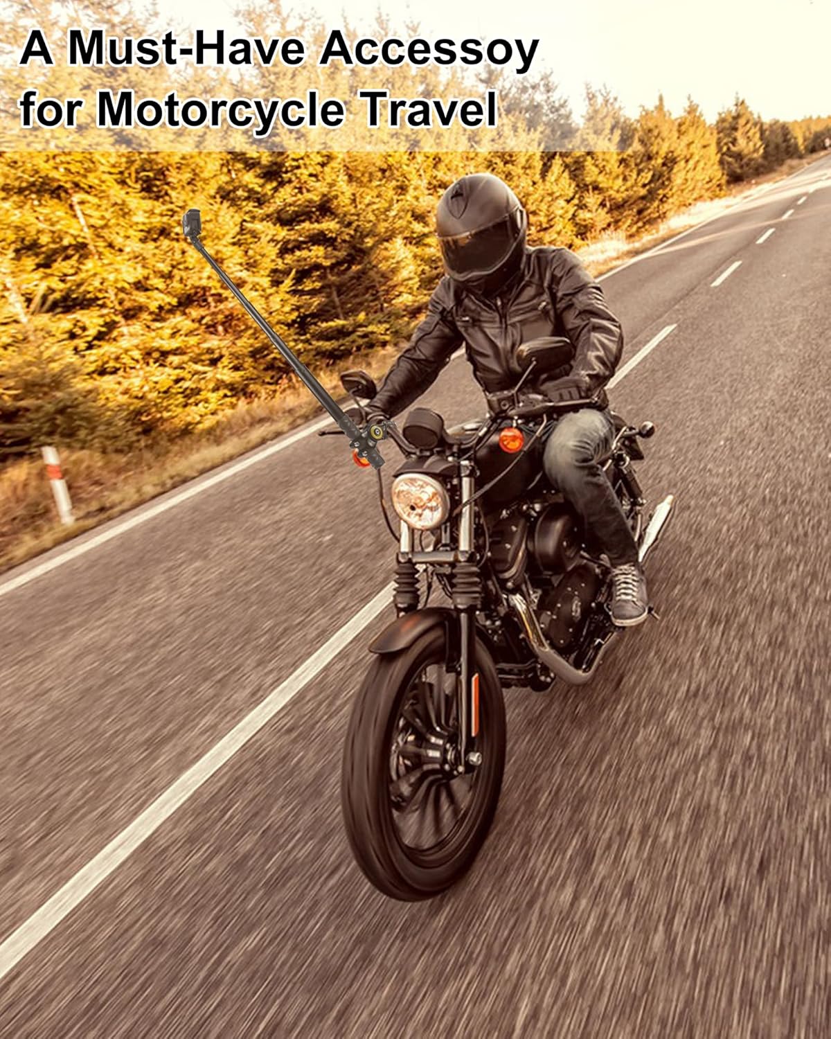 PULUZ Buy PULUZ Motorcycle Handlebar Mount Selfie Stick for GoPro & Insta360 - Adjustable 11-44.7 inch Monopod Stand - View 3 of 8